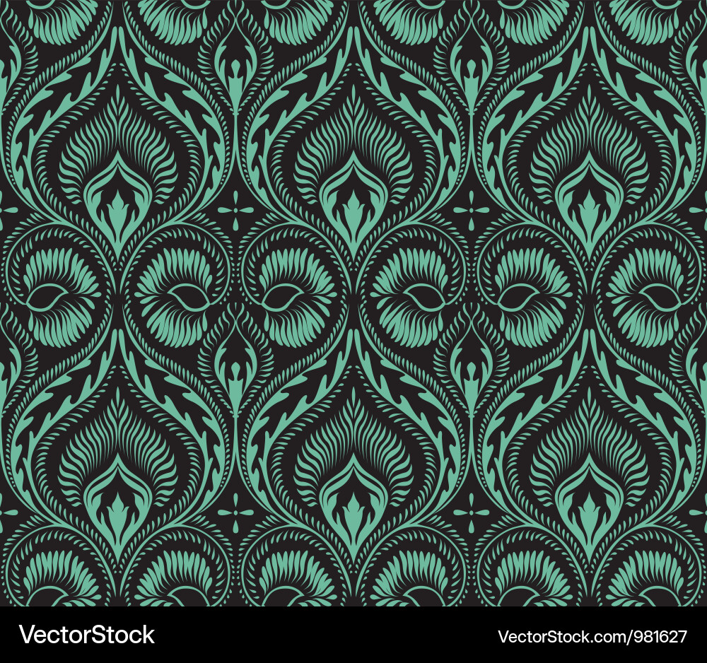 Dark Damask Pattern Vector Image