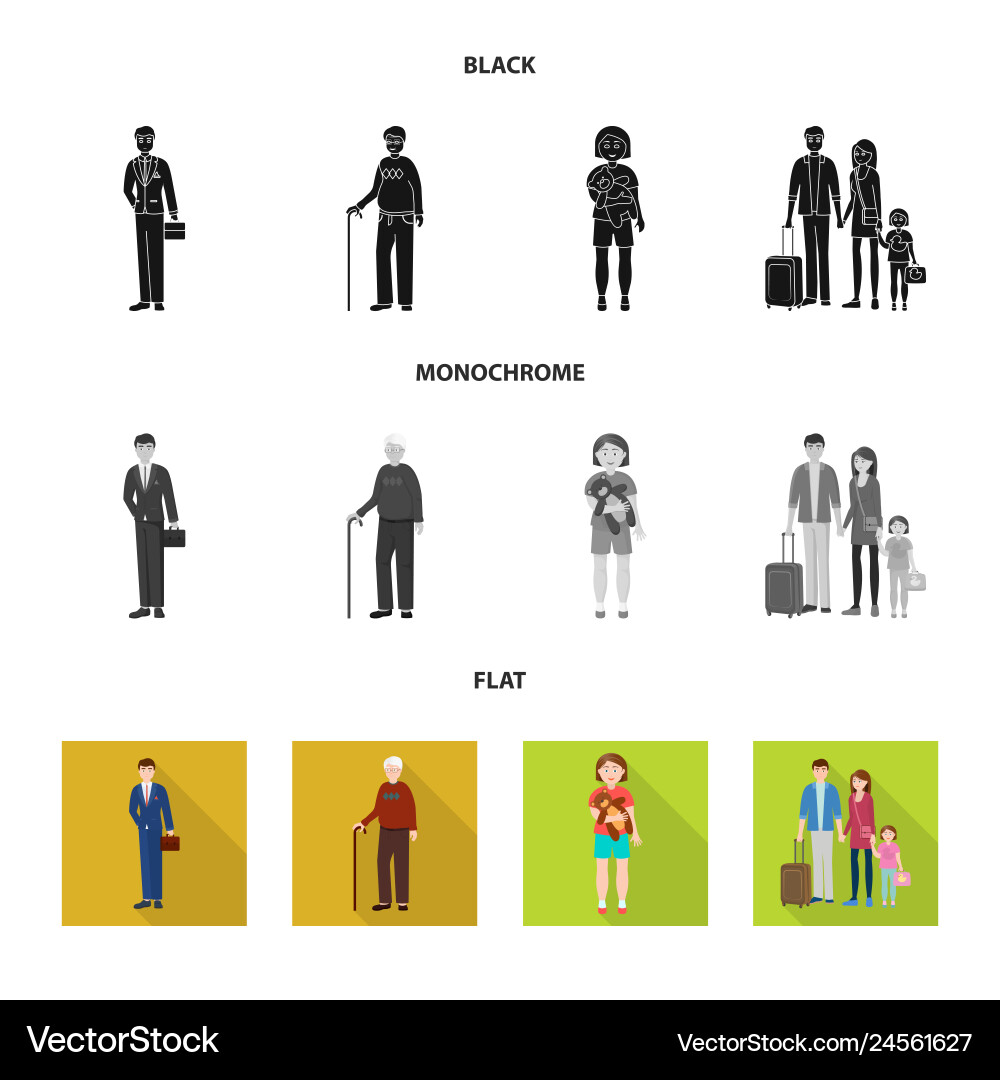 Design of character and avatar logo set Design of character and avatar logo set vector image