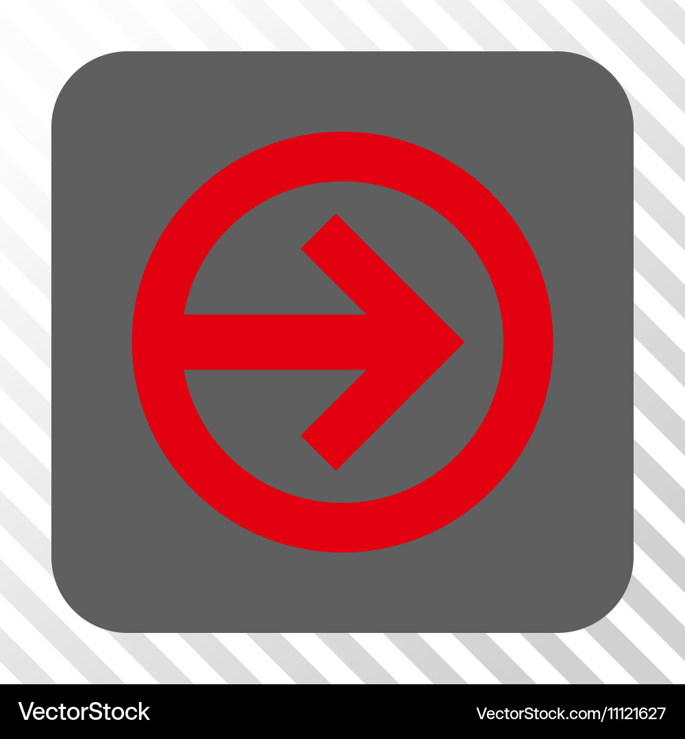 Direction right rounded square button vector image