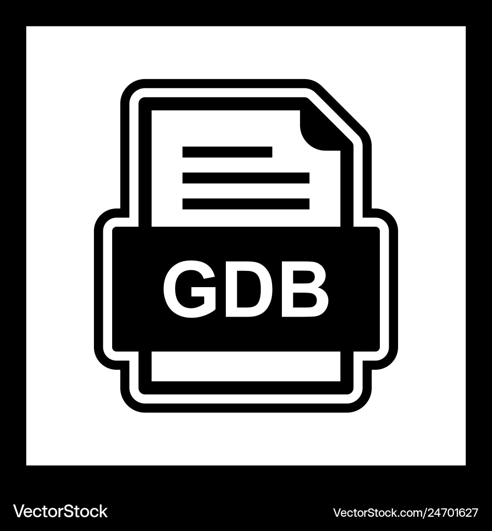 Gdb file document icon vector image