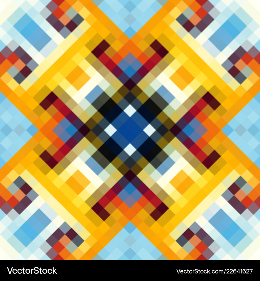 Geometric abstract symmetric pattern in pixel art Vector Image