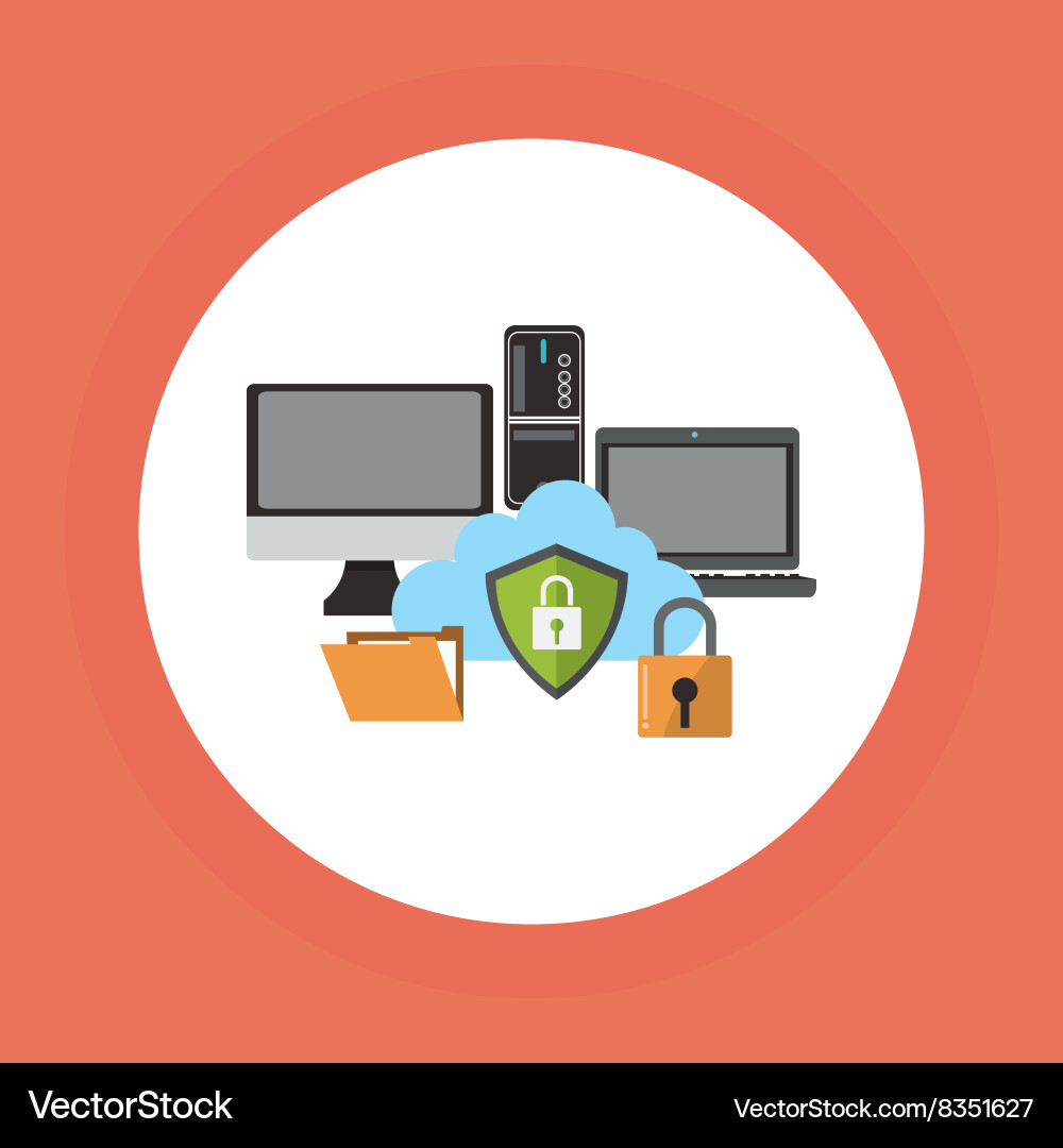 Graphic design of security system vector image