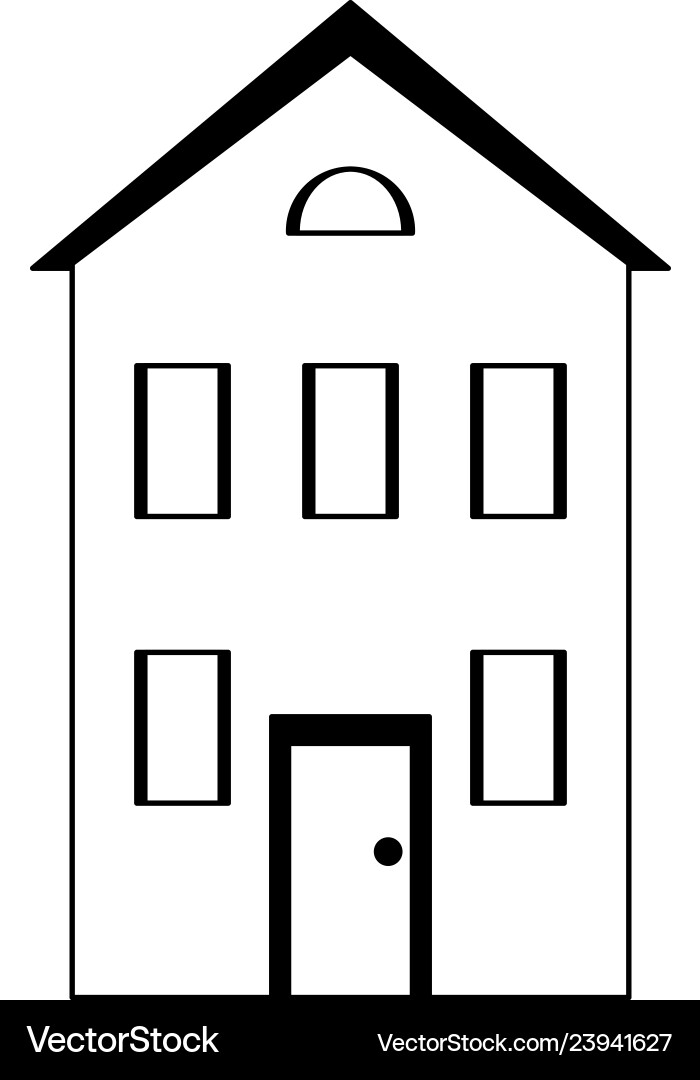 House real estate cartoon isolated black and white House real estate cartoon isolated black and white vector image