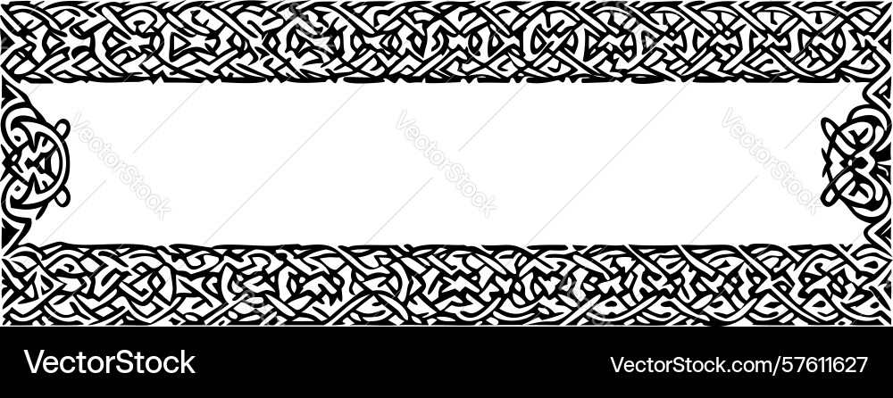 Intricate decorative rectangular border frame vector image