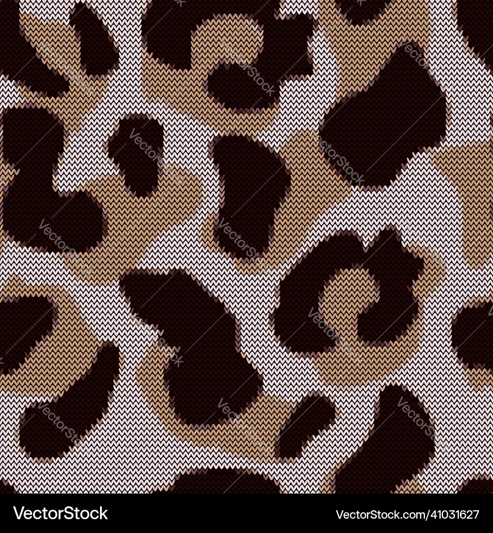 Leopard seamless pattern in knitted style Leopard seamless pattern in knitted style Vector Image