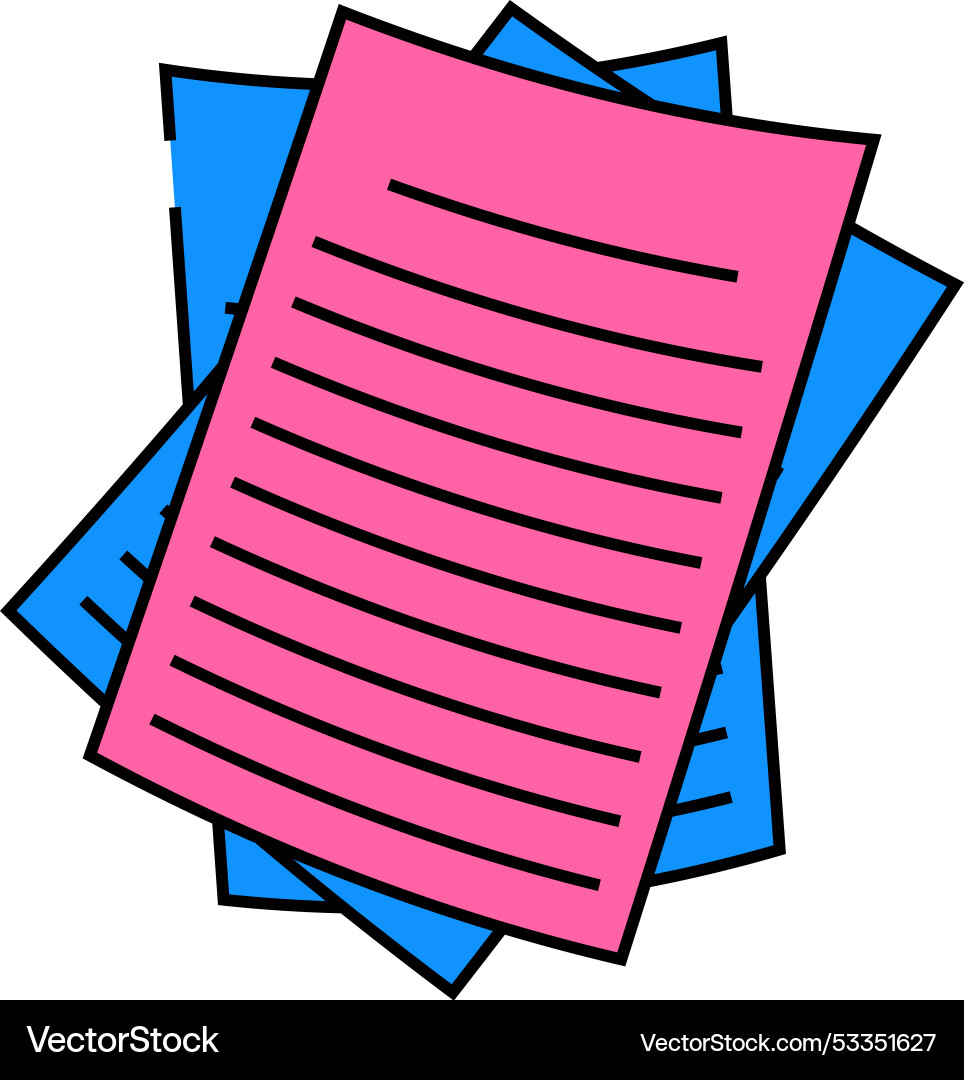Pages stacked list icon color vector image