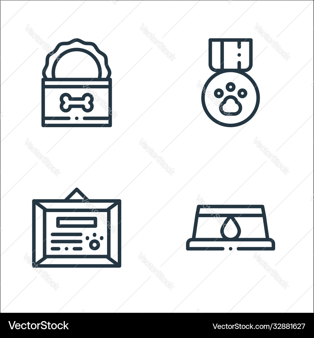 Pets line icons linear set quality Pets line icons linear set quality vector image
