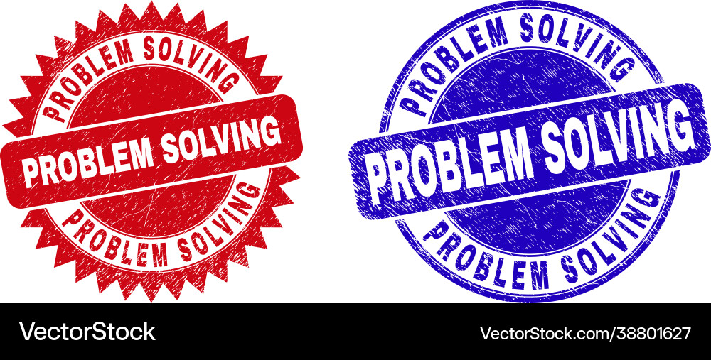 Problem solving rounded and rosette watermarks vector image
