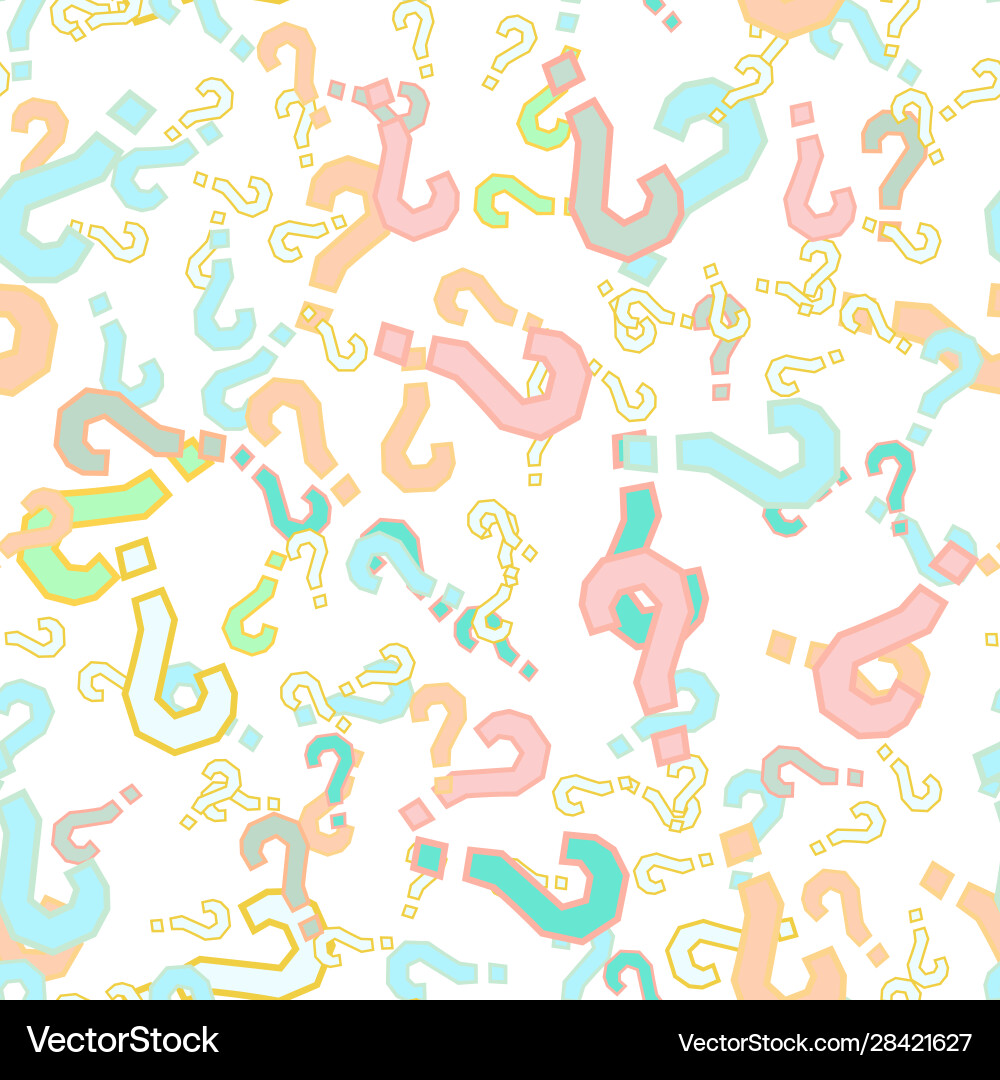 Quiz seamless pattern question marks doubt faq vector image