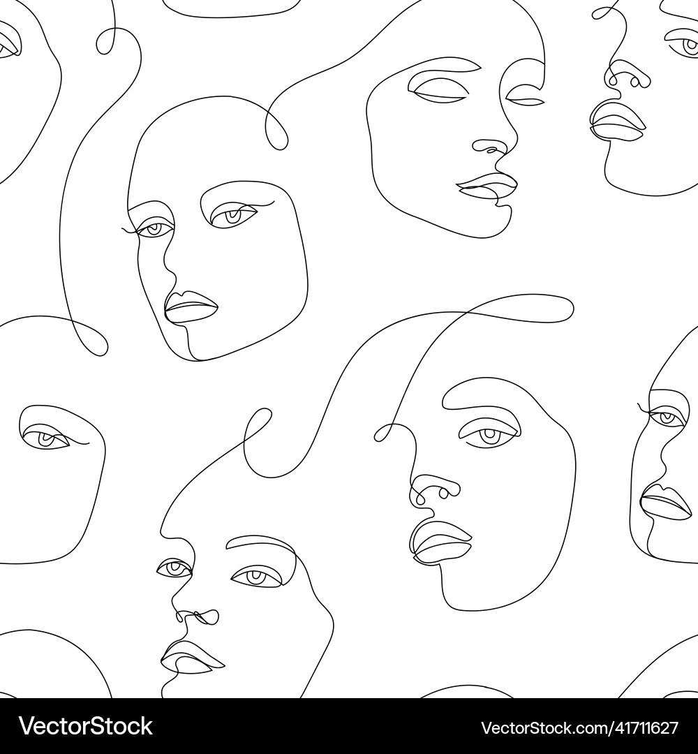 Seamless pattern continuous line art Seamless pattern continuous line art vector image