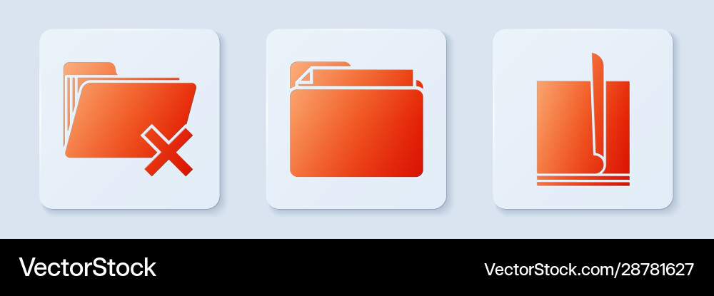 Set document folder delete and file Vector Image