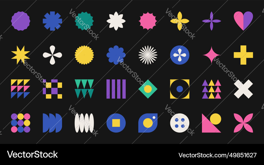 Set of simple geometric shapes in style swiss Set of simple geometric shapes in style swiss vector image