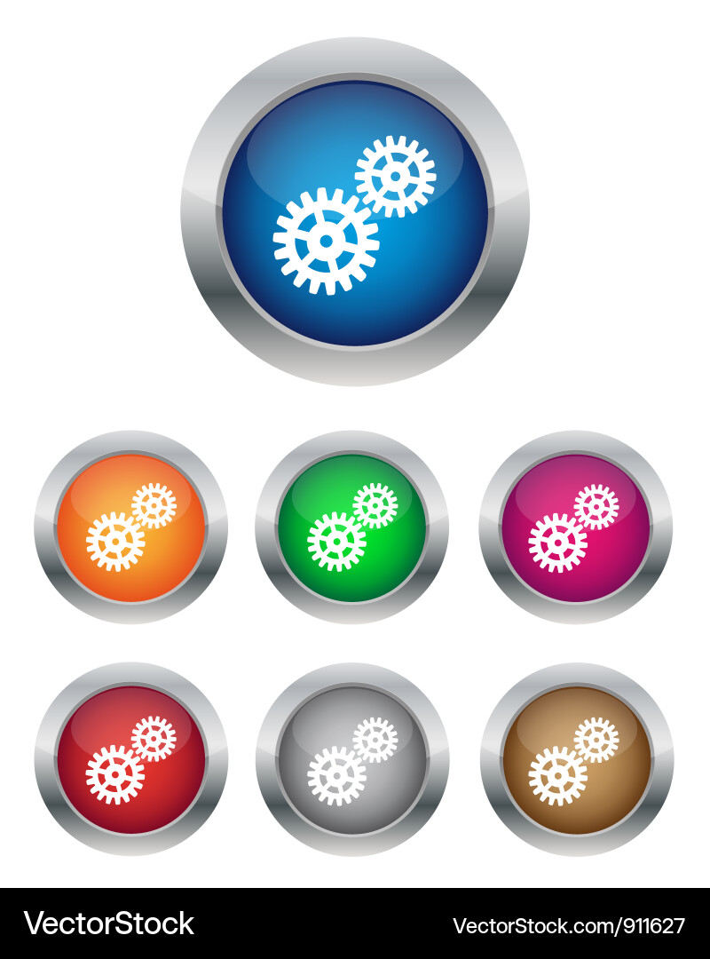 Settings buttons vector image