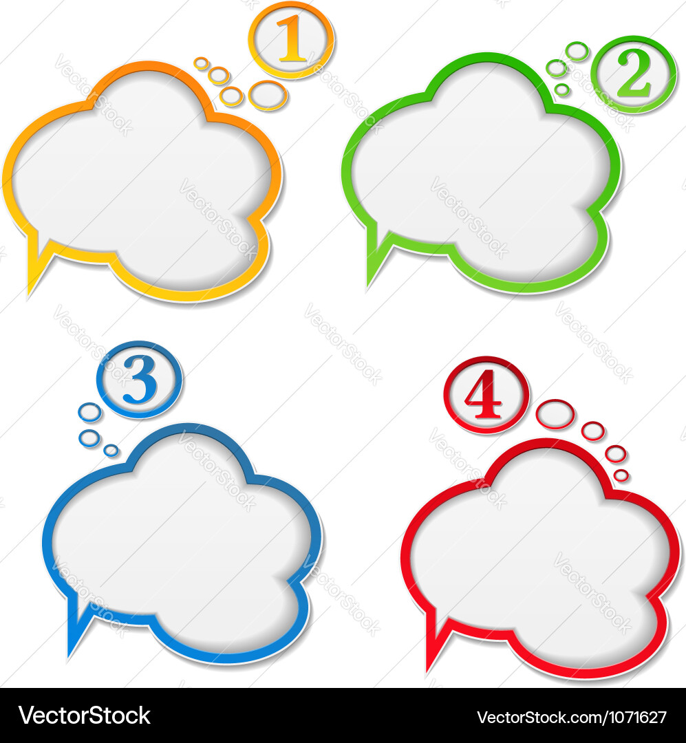 Speech bubbles with numbers Vector Image