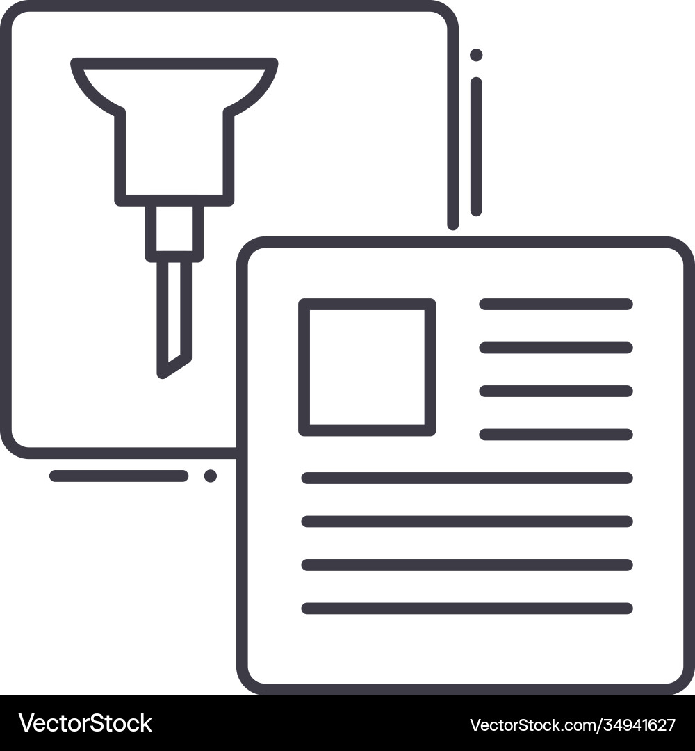 Sticky report icon linear isolated Sticky report icon linear isolated Vector Image