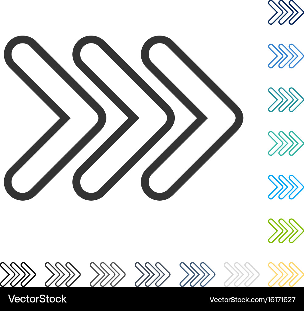 Triple pointer right icon Vector Image
