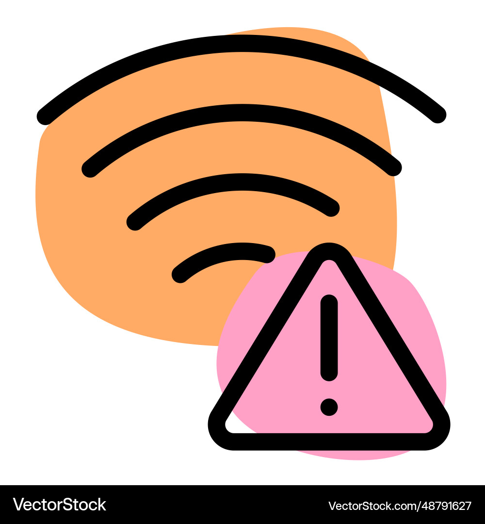 Warning feature enabled in wireless internet vector image
