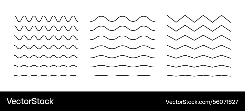 Wavy curvy lines template simple undulate border Wavy curvy lines template simple undulate border vector image