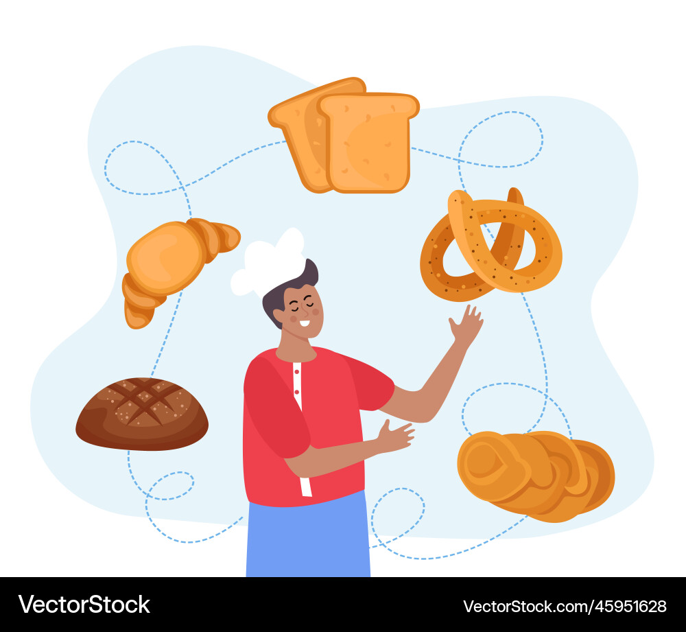 Baking bread and pastry concept Royalty Free Vector Image