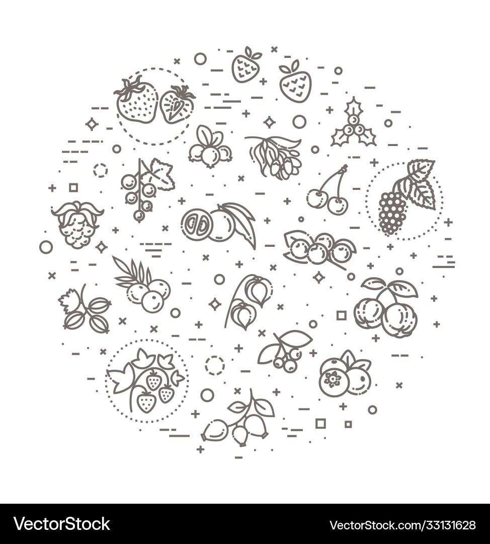 Berries icon set Royalty Free Vector Image - VectorStock