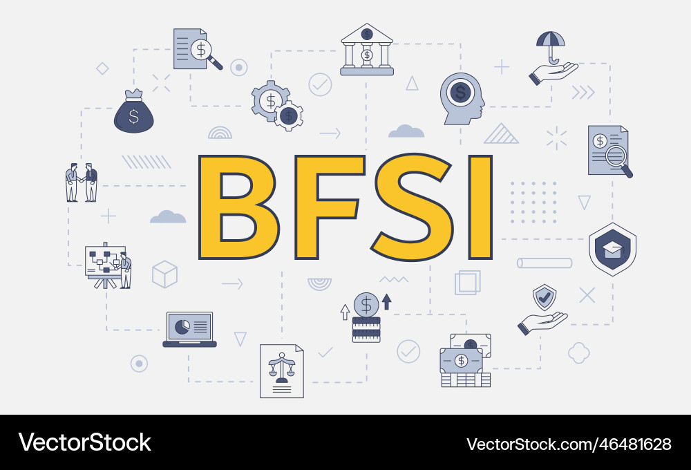 Bfsi banking financial services and insurance Bfsi banking financial services and insurance vector image