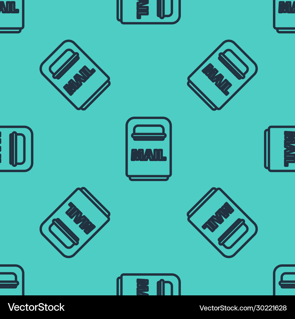 Black line mail box icon isolated seamless pattern Black line mail box icon isolated seamless pattern vector image