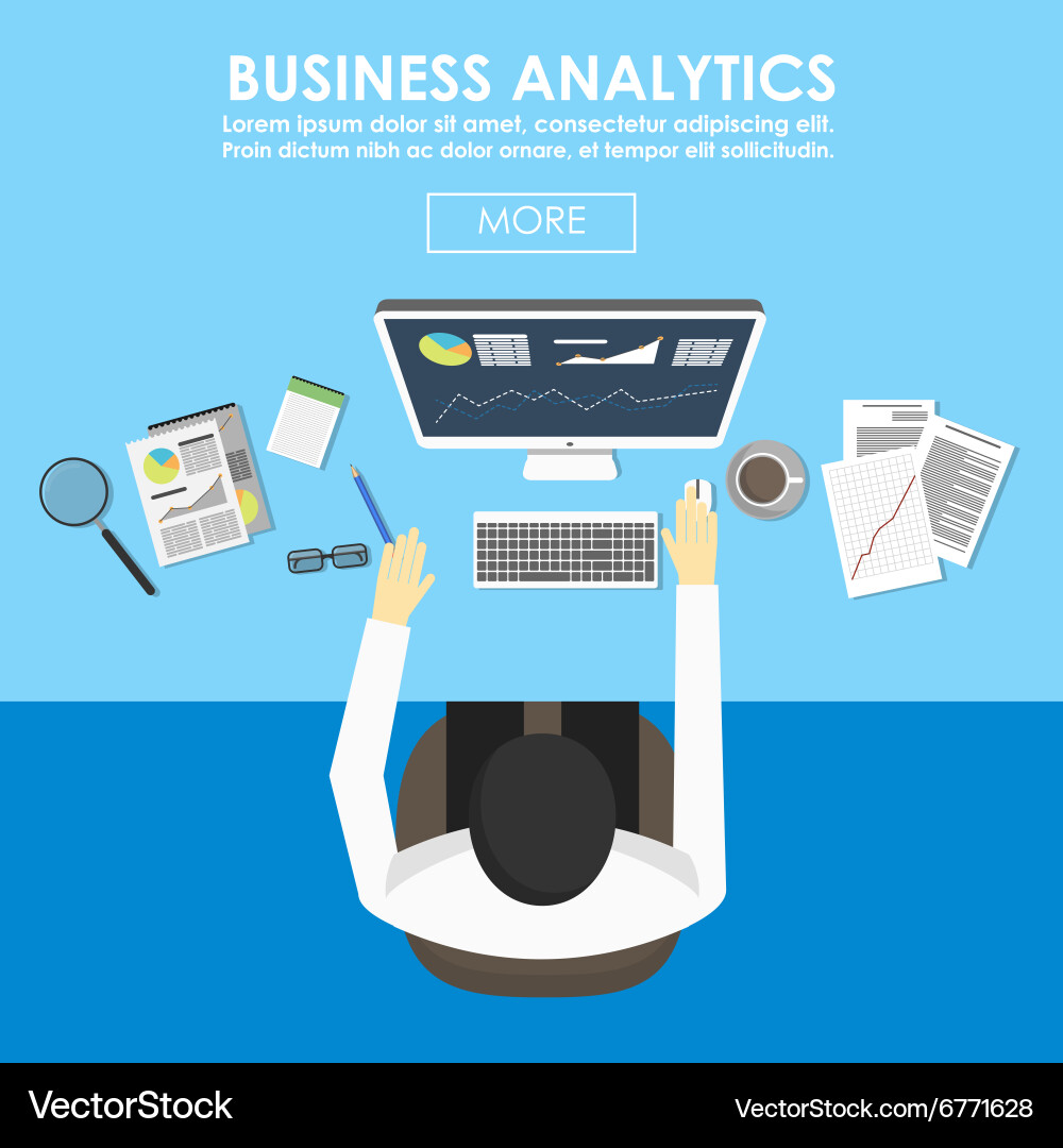Concepts for business statistics and analytics vector image