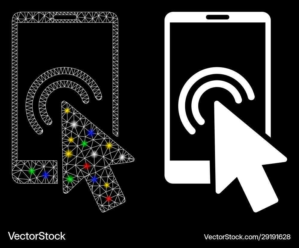 Flare mesh network arrow double click smartphone Flare mesh network arrow double click smartphone vector image