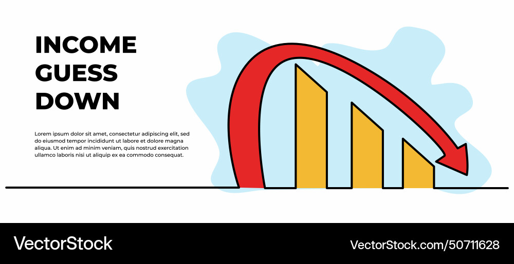 Graph symbol and down arrow Vector Image