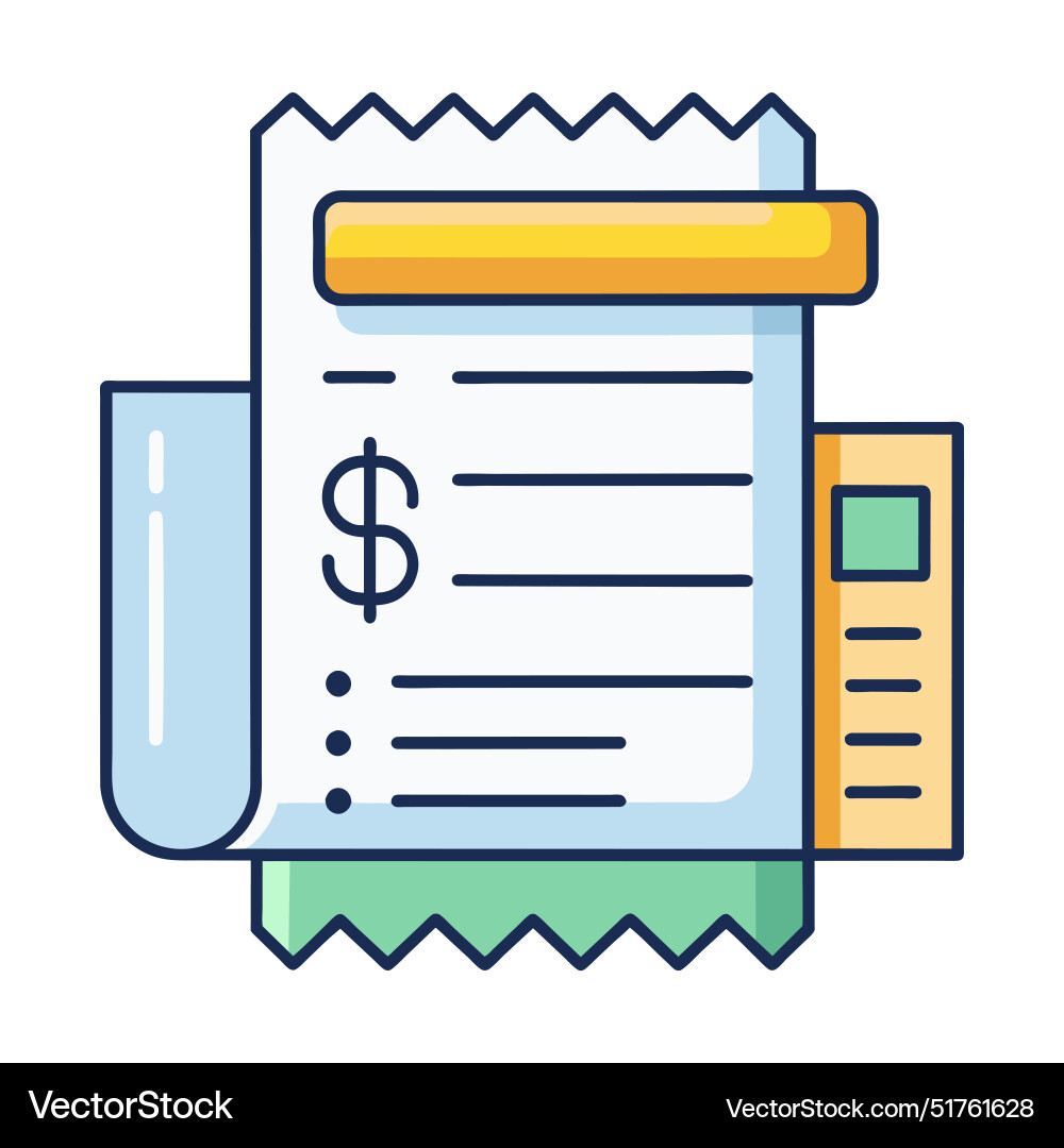 Invoice ledger line on white background Vector Image