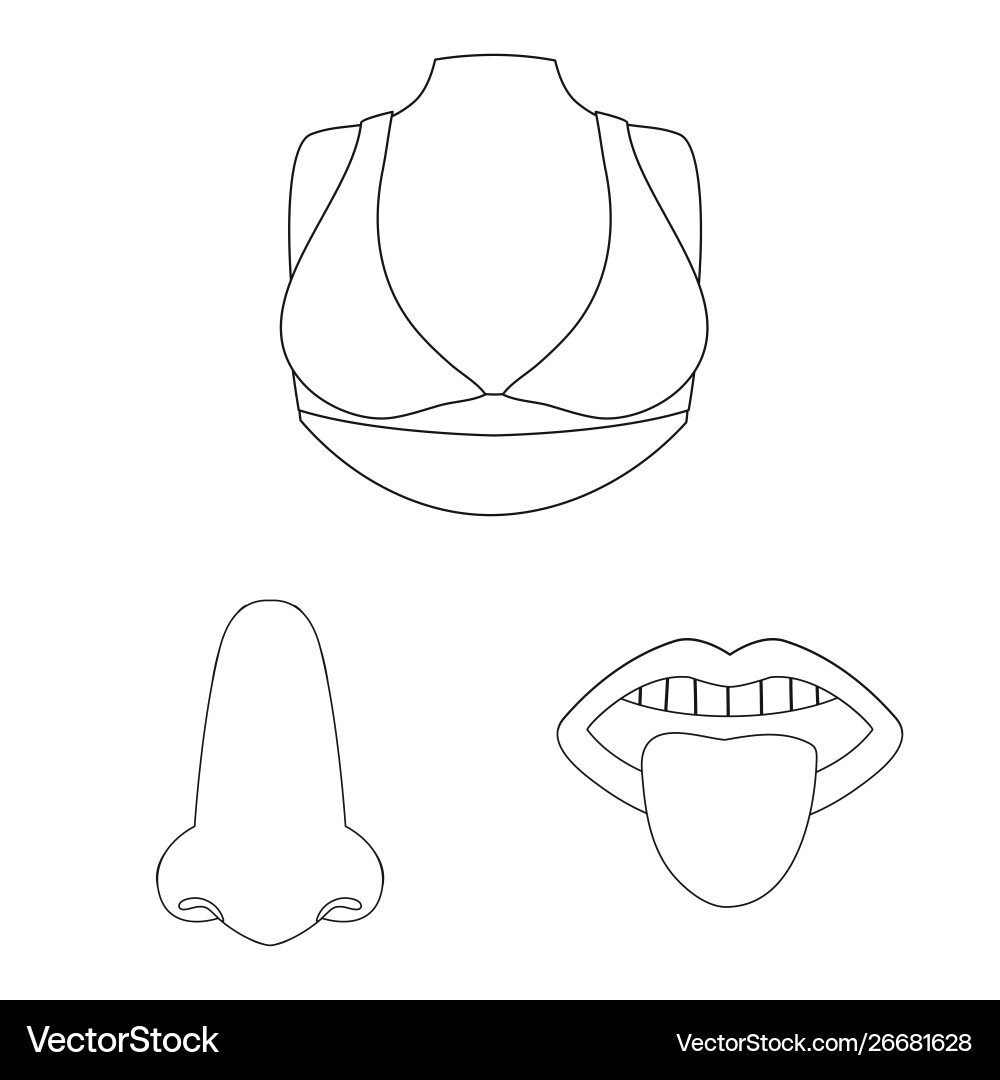Isolated object body and part icon collection Isolated object body and part icon collection vector image