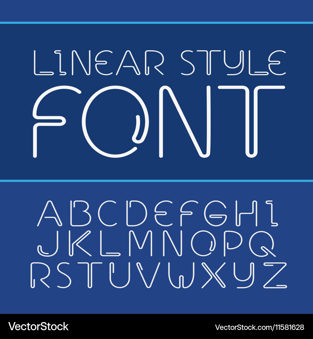 Linear font - simple and minimalistic vector image