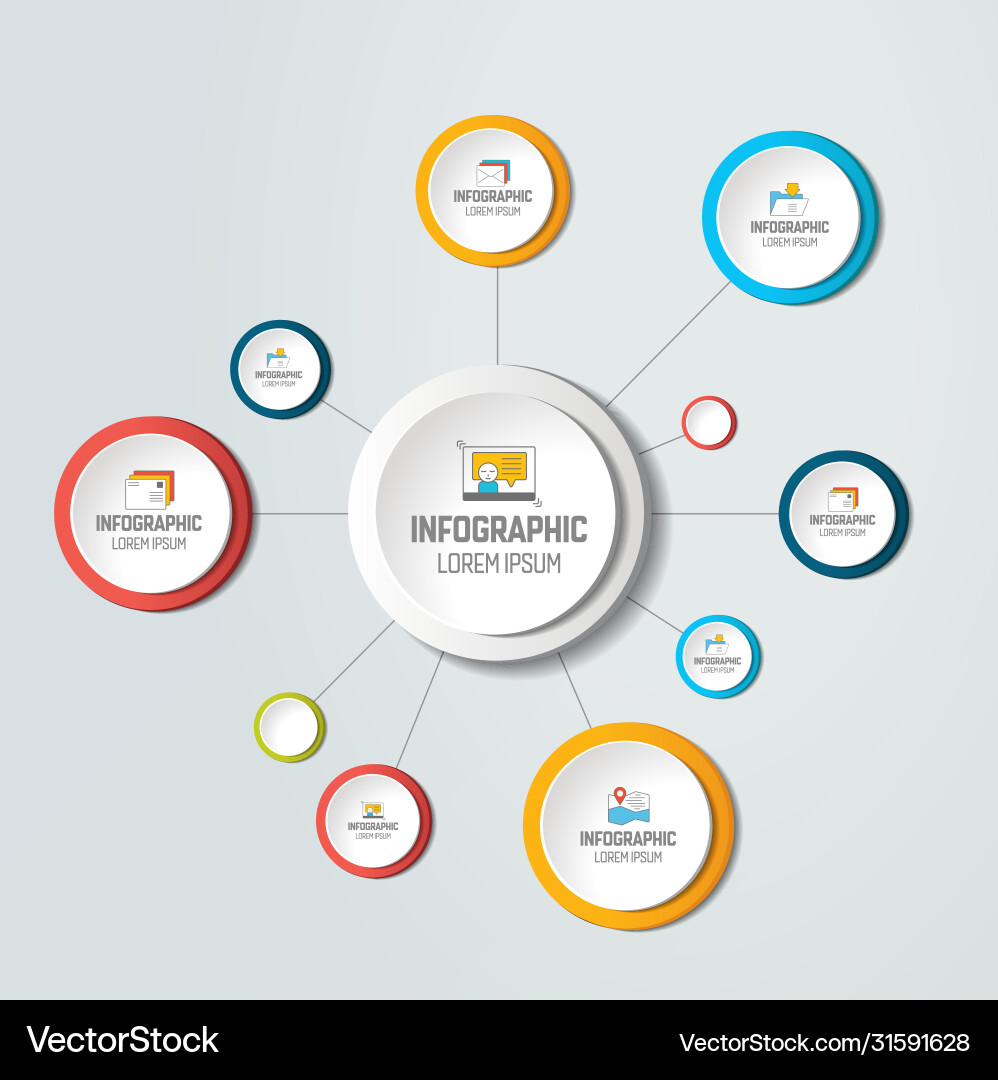 Net molecule structure with circles infographic Net molecule structure with circles infographic vector image