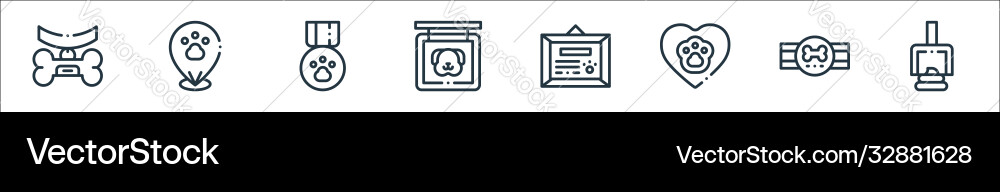 Pets line icons linear set quality Vector Image