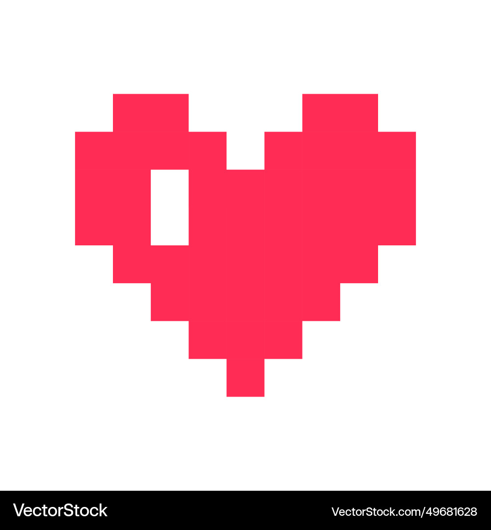 Pixel heart red 8 bit for poster pattern print Pixel heart red 8 bit for poster pattern print Vector Image