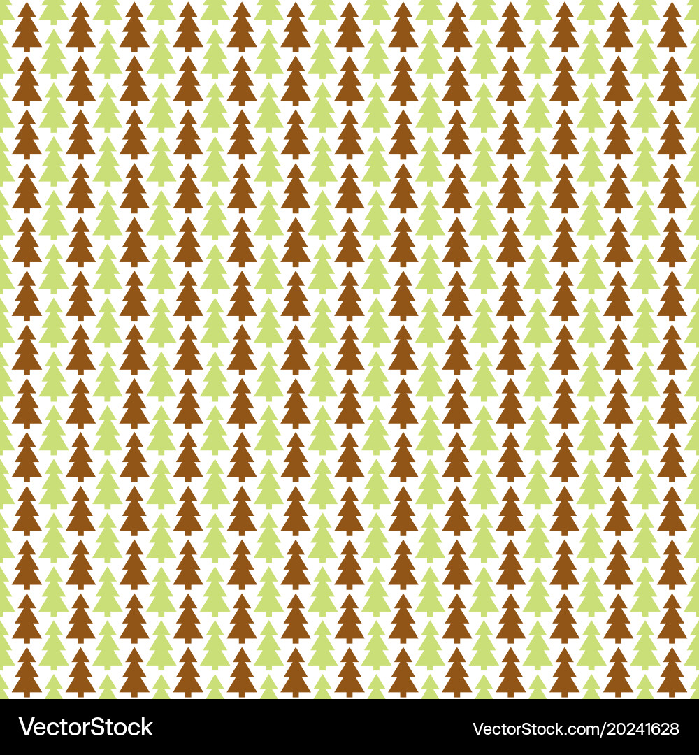 Repeating pine tree forest pattern background vector image