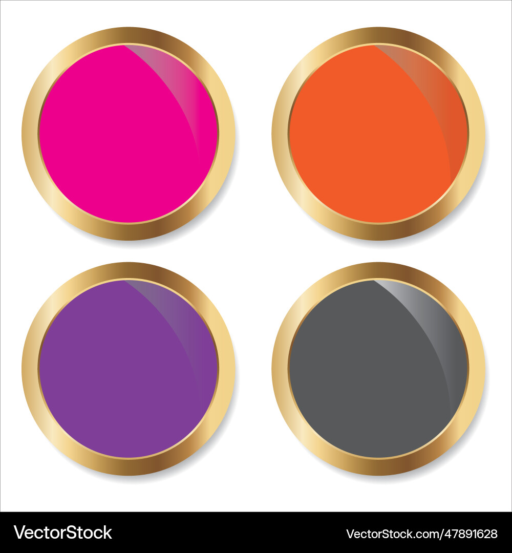 Set of colored buttons icon Vector Image
