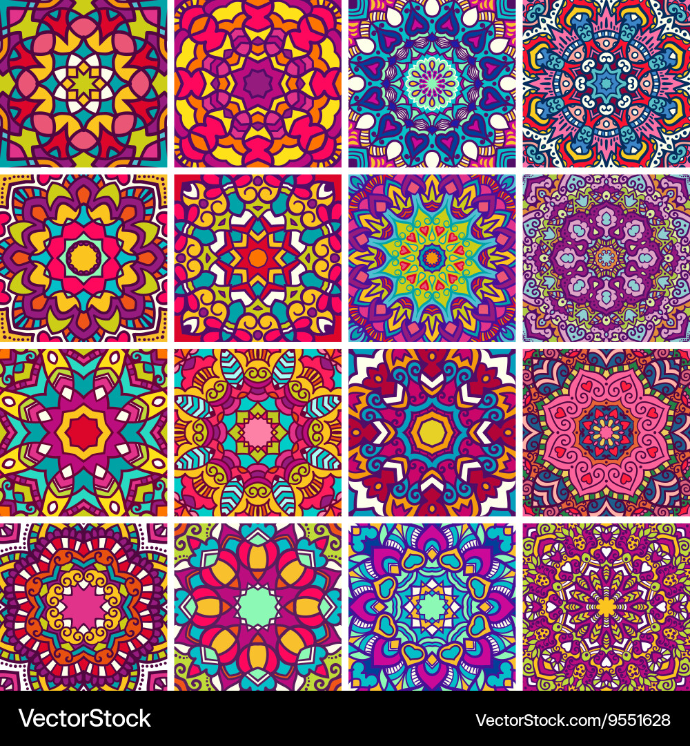 Set of ethnic patterns Vector Image