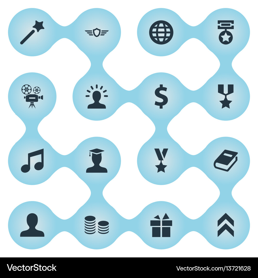 Set of simple champ icons Vector Image
