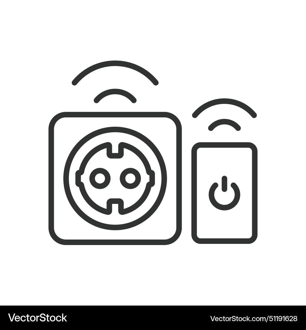 Smart socket in line design Vector Image