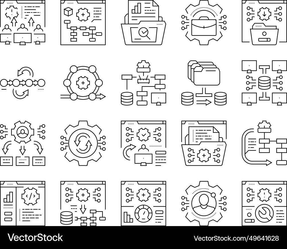 System analyst data icons set System analyst data icons set vector image