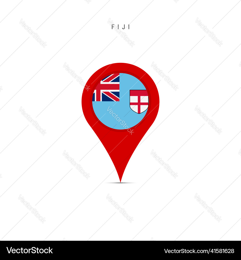 Teardrop map marker with flag of fiji flat Teardrop map marker with flag of fiji flat vector image