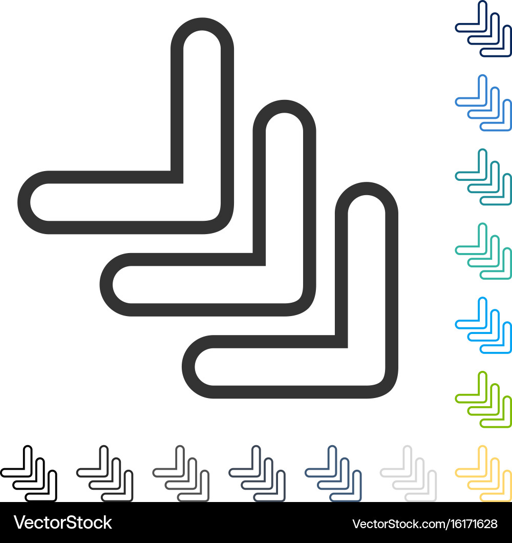 Triple pointer right down icon Vector Image