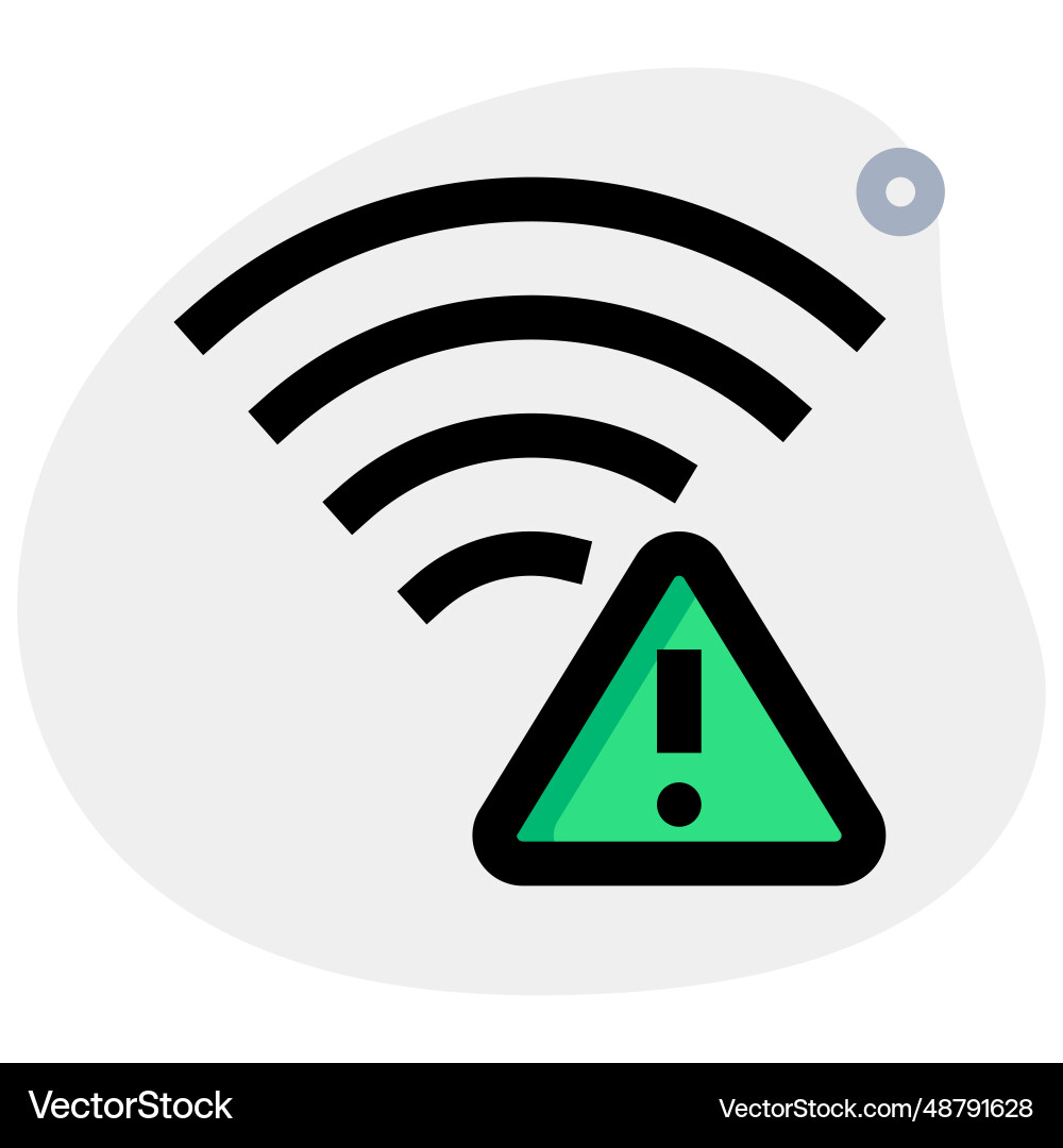 Warning feature enabled in wireless internet vector image