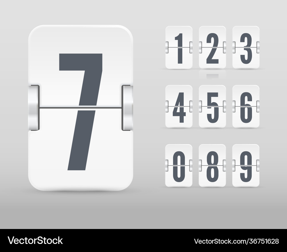 White flip scoreboard template with numbers White flip scoreboard template with numbers vector image