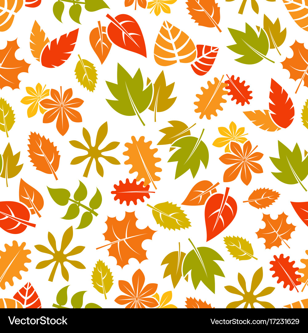 Colorful Autumn Leaf Pattern Vector Image