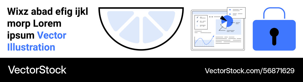 Data analytics and security concept with chart Data analytics and security concept with chart vector image