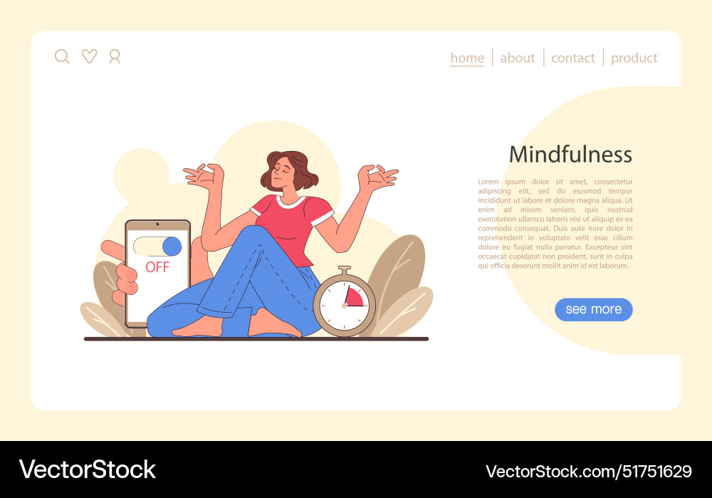 Digital detox web or landing set characters Digital detox web or landing set characters Vector Image