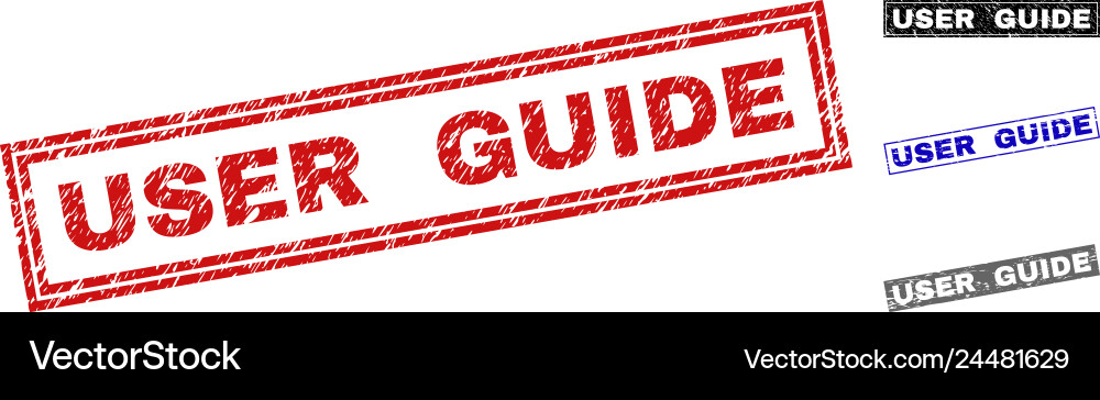 Grunge user guide textured rectangle watermarks Vector Image