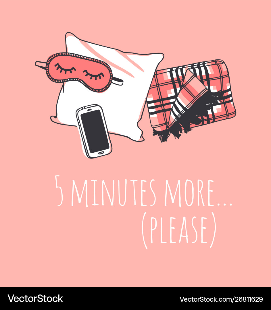 Hand drawn objects about sleep routines and text Hand drawn objects about sleep routines and text vector image
